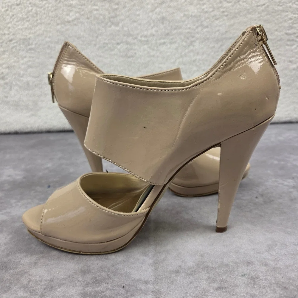Limelight Kingsley Nude Patent Platform Peep Toe Heels 7.5 155381